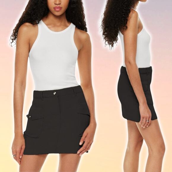 WILFRED Aritzia Astral High Rise Micro Cargo Skirt Sz 2 Black - Picture 1 of 5